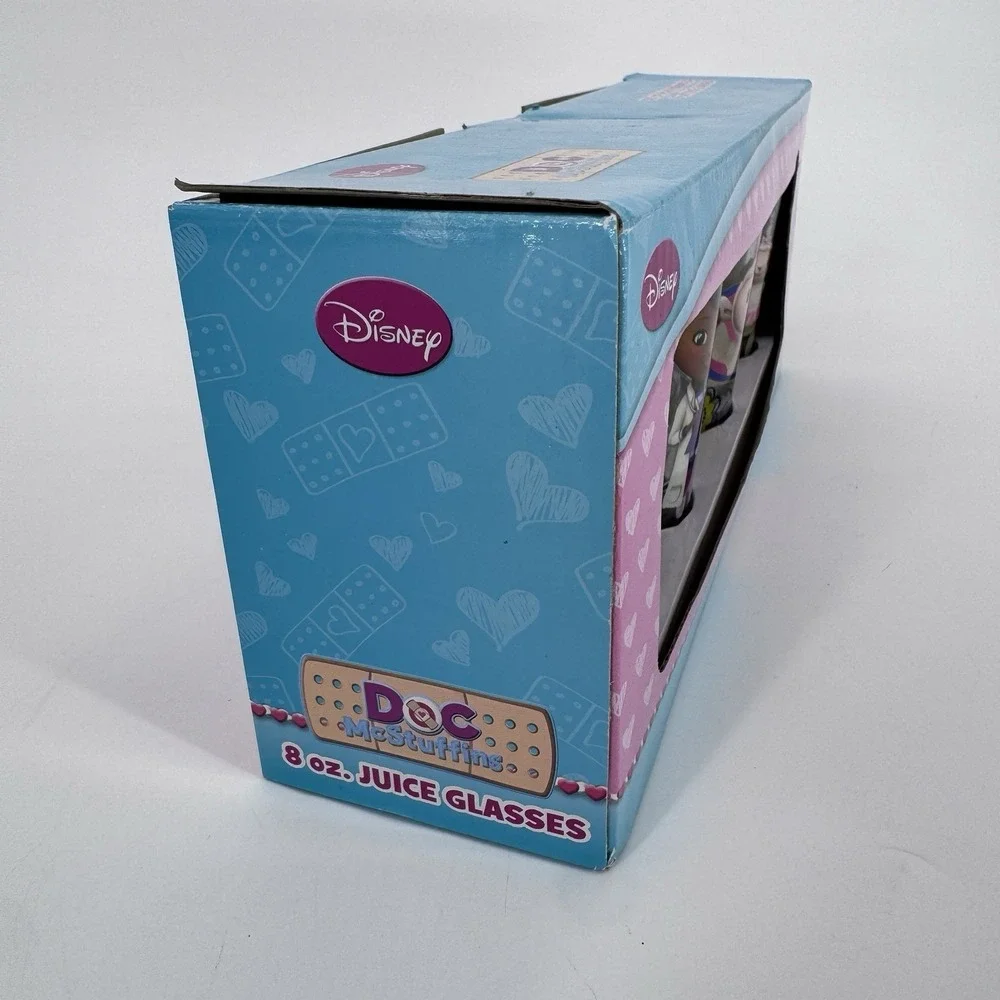 Disney‎ Doc McStuffins 8oz Juice Glasses Set of 4 Assorted Kids Cups New